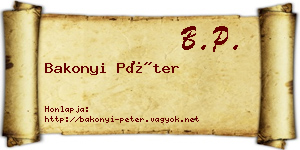 Bakonyi Péter névjegykártya