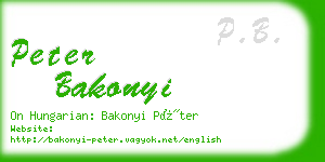 peter bakonyi business card
